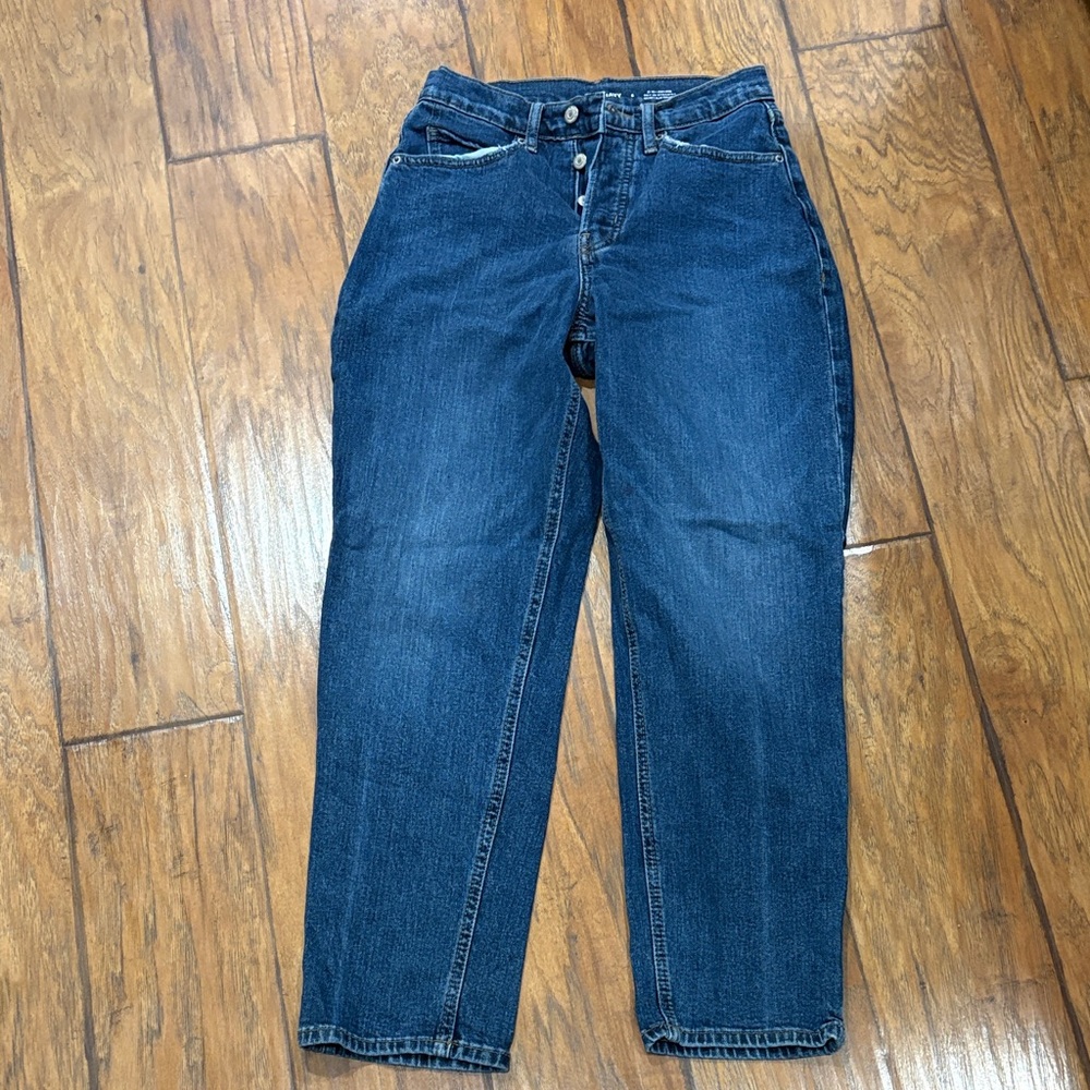 Old Navy Women's Straight Leg Jeans in Deep Blue
